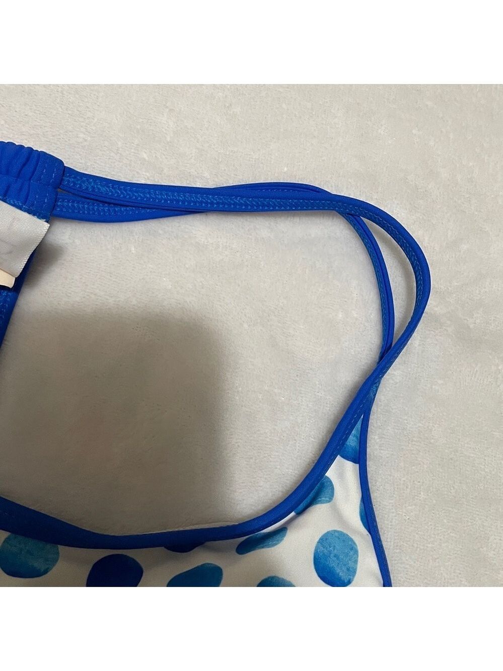 Lime Ricki Royal Blue and White Polka Dot Tankini Swim Top Large - Picture 6 of 8